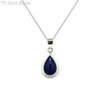Zilveren ketting met druppelhanger lapis lazuli blauw, Sieraden, Tassen en Uiterlijk, Kettingen, Verzenden, Nieuw, Zilver