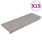 vidaXL Trapmatten zelfklevend 15 st sisal-look 65x21x4cm, Doe-het-zelf en Verbouw, Ladders en Trappen, Verzenden, Nieuw