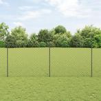 vidaXL Ketting Link Hek met 20 U Palen Grijs 1,6x10 m Staal, Verzenden, Nieuw, IJzer
