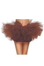 Korte Tutu Bruin Tule Rokje L XL XXL Bruine Petticoat Rok Da, Ophalen of Verzenden, Nieuw, Carnaval, Kleding