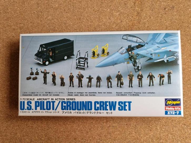 Hasegawa X72-7 US Pilot / Ground Crew Set 1:72, Hobby en Vrije tijd, Modelbouw | Figuren en Diorama's, Verzenden