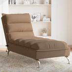 vidaXL Massage chaise longue met kussens stof bruin, Huis en Inrichting, Banken | Sofa's en Chaises Longues, Verzenden, Nieuw