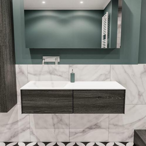 Badkamermeubel BWS Madrid Antraciet 120x45x30 cm Mat Witte, Doe-het-zelf en Verbouw, Sanitair, Bad, Nieuw, Ophalen of Verzenden