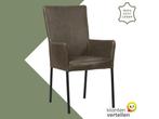 Leren eetkamerstoel Daily met armleuning - Vintage Elephant, Huis en Inrichting, Stoelen, Bruin, Nieuw, Leer, Ophalen of Verzenden