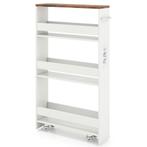 LIVSK Ultradunne Opbergkar met Oplaadstation - 4 Niveaus - H, Verzenden, Nieuw