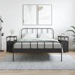 vidaXL Nachtkastjes 2 st 30x60x60 cm bewerkt hout zwart, Verzenden, Nieuw, 55 tot 70 cm, 45 tot 65 cm