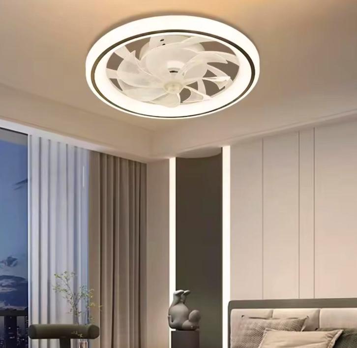 Plafondventilator met LED Licht – Intrekbare Bladen 48cm, Huis en Inrichting, Lampen | Hanglampen, Nieuw, Verzenden