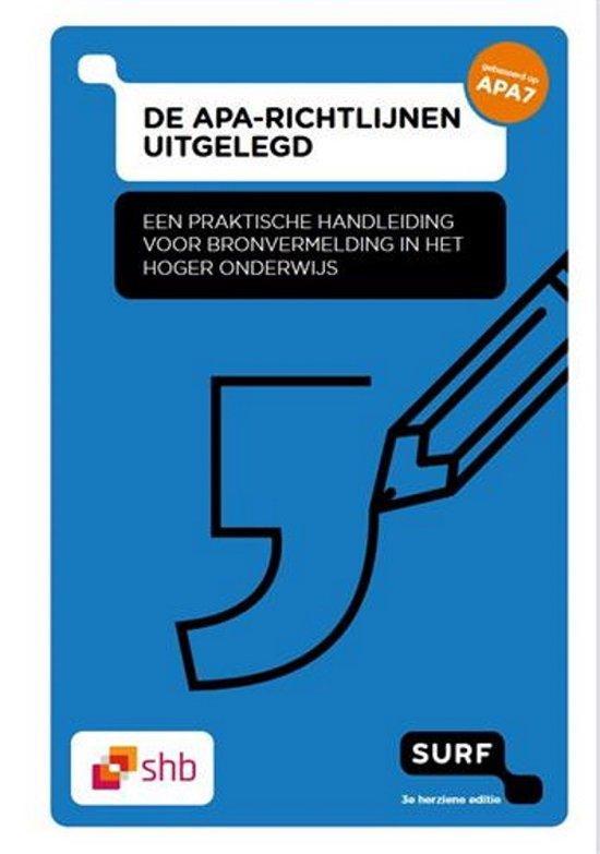 Boek De APA-richtlijnen uitgelegd 9789072482235, Boeken, Overige Boeken, Zo goed als nieuw, Verzenden