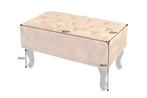 Design voetenbank CHESTERFIELD 80cm mosterdgeel fluweel, Huis en Inrichting, Banken | Voetenbanken en Poefen, Ophalen of Verzenden