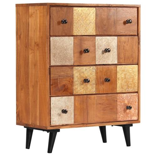 vidaXL Ladekast 60x30x75 cm massief acaciahout, Kinderen en Baby's, Kinderkamer | Commodes en Kasten, Nieuw, Verzenden