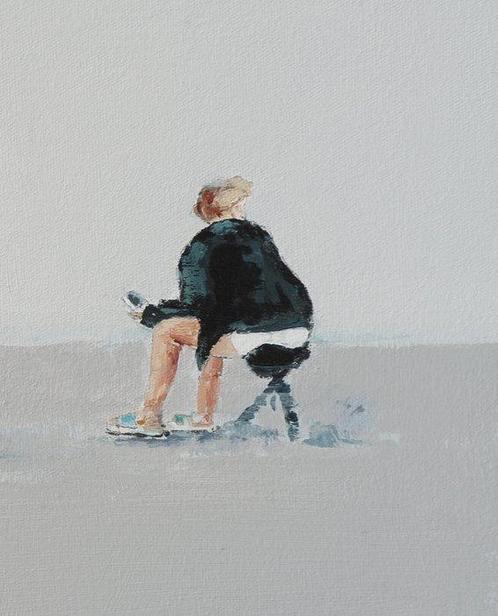 Matthieu van Riel - Waiting, Antiek en Kunst, Kunst | Schilderijen | Modern