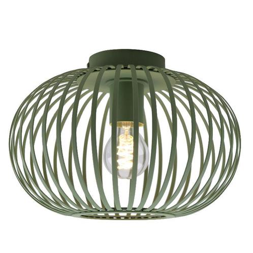 Industriële plafonnière groen, Lieve, Huis en Inrichting, Lampen | Plafondlampen, Nieuw, Metaal, Ophalen of Verzenden