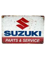 Metalen Wandbord - Suzuki - Parts &amp; Service, Ophalen of Verzenden, Nieuw