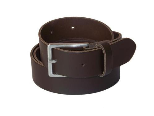 Extra lange Donkerbruine 100% Leren kwaliteits riem 3cm bree, Kleding | Heren, Riemen en Ceinturen, Nieuw, Verzenden