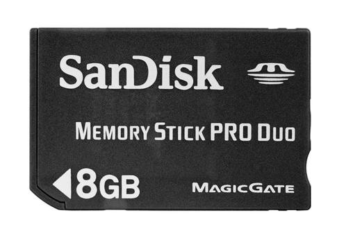 Sandisk Memory Stick Pro Duo 8GB MagicGate Zwart/Blauw, Spelcomputers en Games, Spelcomputers | Sony PSP, Zo goed als nieuw, Ophalen of Verzenden