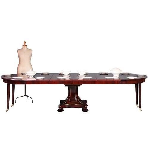 Empire coulissetafel ca 1810  in mahonie met bloemmahonie op, Antiek en Kunst, Antiek | Meubels | Tafels, Ophalen of Verzenden