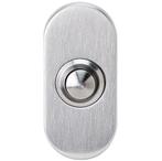 Beldrukker ovaal 68x30.5mm rvs mat, Verzenden, Nieuw