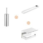 Toilet accessoires set Chroom exclusief met beugel, Verzenden, Nieuw