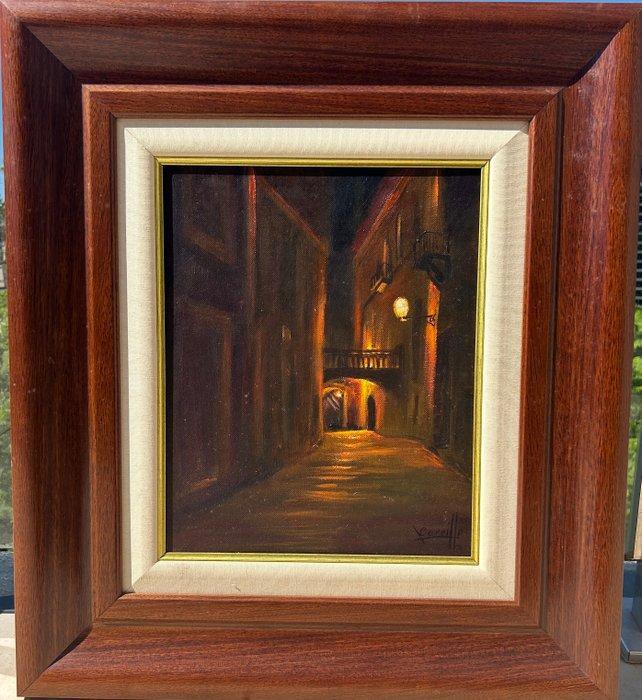 Juan José Carrillo (1942) - Escena nocturna, Antiek en Kunst, Kunst | Schilderijen | Klassiek