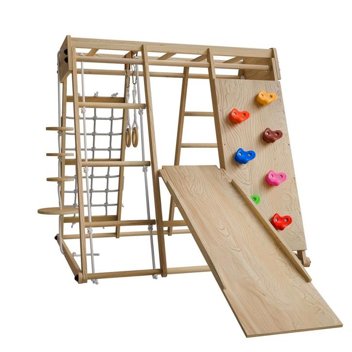 Maxi speeltoestel voor kinderen - Met glijbaan - Naturel, Kinderen en Baby's, Speelgoed | Buiten | Speeltoestellen, Nieuw, Verzenden