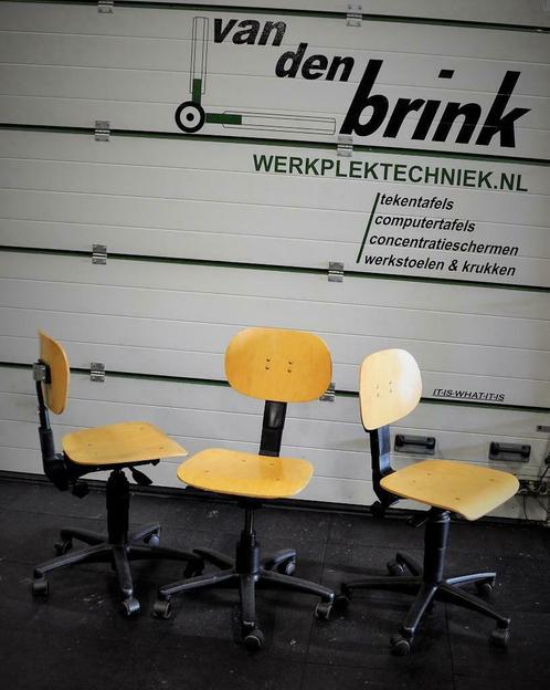 werkstoelen beuken met gasveer, Zakelijke goederen, Kantoor en Winkelinrichting | Kantoormeubilair en Inrichting, Stoel, Gebruikt