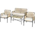 TRUUSK 4-delige Tuinmeubelset, Loungemeubel, 110 Cm X 65 Cm, Verzenden, Nieuw