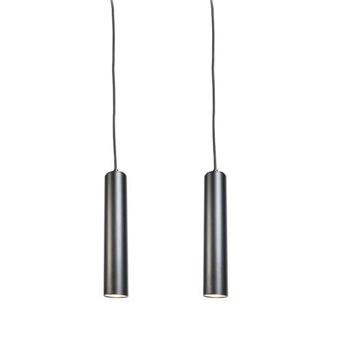 Set van 2 design hanglampen zwart - Tuba small, Huis en Inrichting, Lampen | Hanglampen, Nieuw, Overige materialen, 75 cm of meer