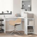 vidaXL Hoekbureau met Opslag Wit 140 x 113.5 x 75 cm Bewerkt, Huis en Inrichting, Bureaus, Verzenden, Nieuw