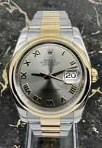 Rolex Datejust 36 - Gold/Steel - Roman Sundust - 116203, Sieraden, Tassen en Uiterlijk, Horloges | Dames, Rolex, Polshorloge, Zo goed als nieuw