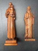 Beelden - Antonius van Padua - H. Benedictus (2) - Hout,, Antiek en Kunst