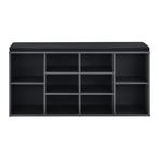 Schoenenkast 103x30x48 cm met zitkussen donkergrijs en zwart, Huis en Inrichting, Kasten | Schoenenkasten, Verzenden, Nieuw