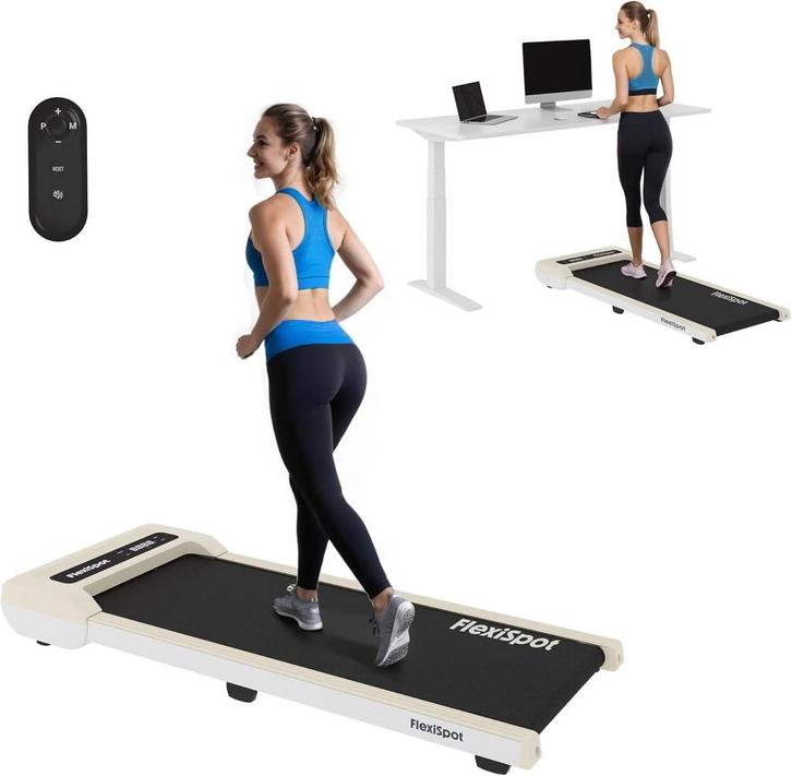 Loopband - Walking pad - Wandelband - 1-6 km/u - Wit - FLEXI, Sport en Fitness, Fitnessapparatuur, Zo goed als nieuw, Verzenden