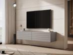 Meubella | TV-Meubel hangend grijs 154cm zwevende tv kast, Overige materialen, Verzenden, 150 tot 200 cm, Nieuw