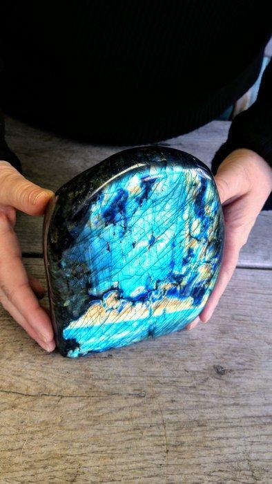 labradoriet Helder hemelsblauw - goudkleurig + turkoois, Antiek en Kunst, Curiosa en Brocante