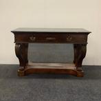 antieke Wandtafel, console tafel met spiegel, Mahonie -, Ophalen of Verzenden, Gebruikt