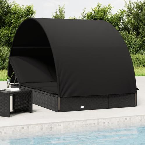 vidaXL Ligbed 2-persoons met rond dak 211x112x140 cm poly, Tuin en Terras, Ligbedden, Nieuw, Verzenden