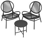 3-delige Polyrattan Balkonset met 2 Stoelen en Tafel, Tuin en Terras, Verzenden, Nieuw