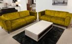 Bankstel Wolvega - rechte banken - Geel, Huis en Inrichting, Banken | Bankstellen, Nieuw, Stof
