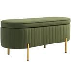 Zitbank Met Klapdeksel En Opbergruimte, Stoffen Bekleding, H, Verzenden, Nieuw
