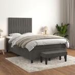 vidaXL Boxspring met matras fluweel donkergrijs 120x200 cm, Verzenden, Nieuw, Twijfelaar, 120 cm