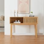 Consoletafel Ypäjä bamboe 110x39x80,5 cm naturel [en.casa], Huis en Inrichting, Verzenden, Nieuw
