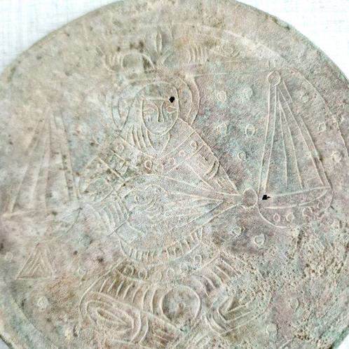 Griek-Bactrisch Brons Zeldzame Spiegel met Justitia - 192 mm, Antiek en Kunst, Antiek | Overige Antiek