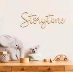 Houten wand tekst decoratie Storytime, Verzenden, Nieuw, Kraamcadeau