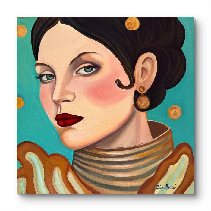 Biatturi Irina - Velours d’Émeraude, Antiek en Kunst, Kunst | Schilderijen | Modern