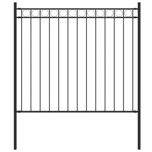 vidaXL Tuinhek 1,7x0,8 m staal zwart, Tuin en Terras, Schuttingen, Nieuw, IJzer, Minder dan 1 meter, Verzenden