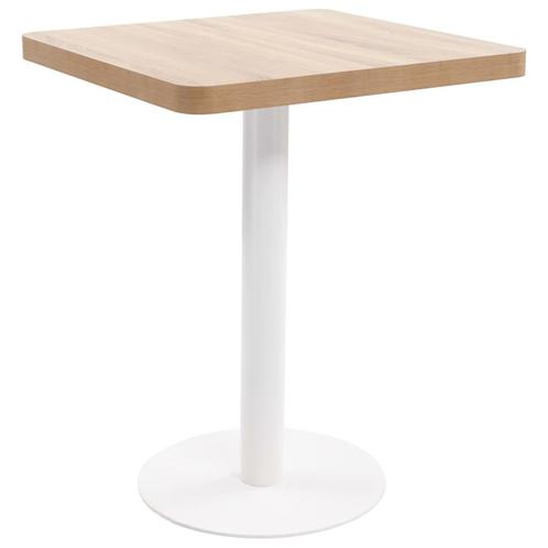 vidaXL Bistrotafel 60x60 cm MDF lichtbruin, Huis en Inrichting, Tafels | Eettafels, Nieuw, Verzenden