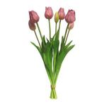 Bosje Tulpen Tulp Duchesse Classic mauve kunstbloem - Buiten, Huis en Inrichting, Woonaccessoires | Overige, Nieuw, Verzenden