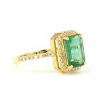 Statement ring - 14 karaat Geel goud - 1.90ct. tw. Smaragd -, Sieraden, Tassen en Uiterlijk, Antieke sieraden