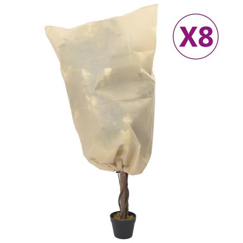 vidaXL Plantenhoezen met trekkoord 8 st 70 g/m² 0,8x1,2 m, Tuin en Terras, Overige Tuin en Terras, Nieuw, Verzenden