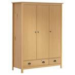 vidaXL Kledingkast Hill 3 deuren 127x50x170 cm massief, Huis en Inrichting, Kasten | Kledingkasten, Verzenden, Nieuw